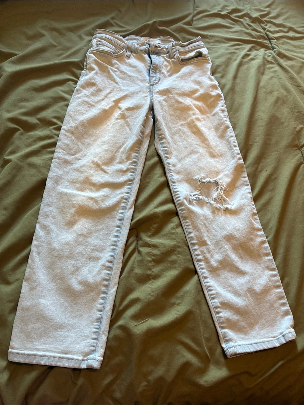 Joe's Jeans Light Blue Distressed Straight-Leg Jeans